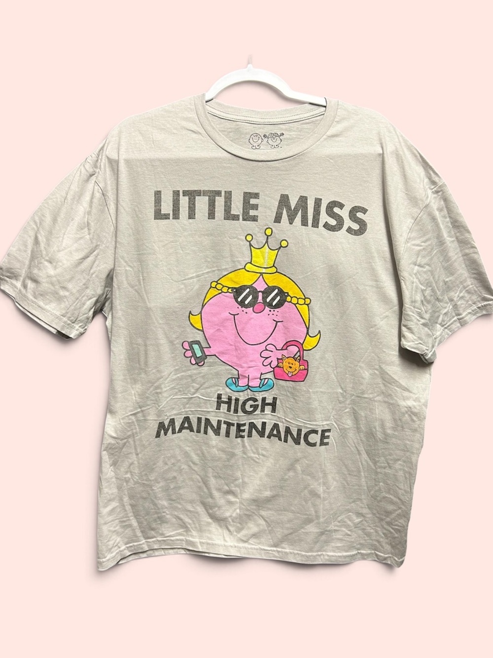 Adults Little Miss High Maintenance Graphic Tee - Pink Size XL